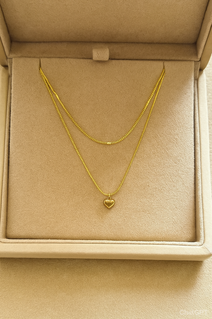 Gleesa Golden Amour Double Layer Necklace